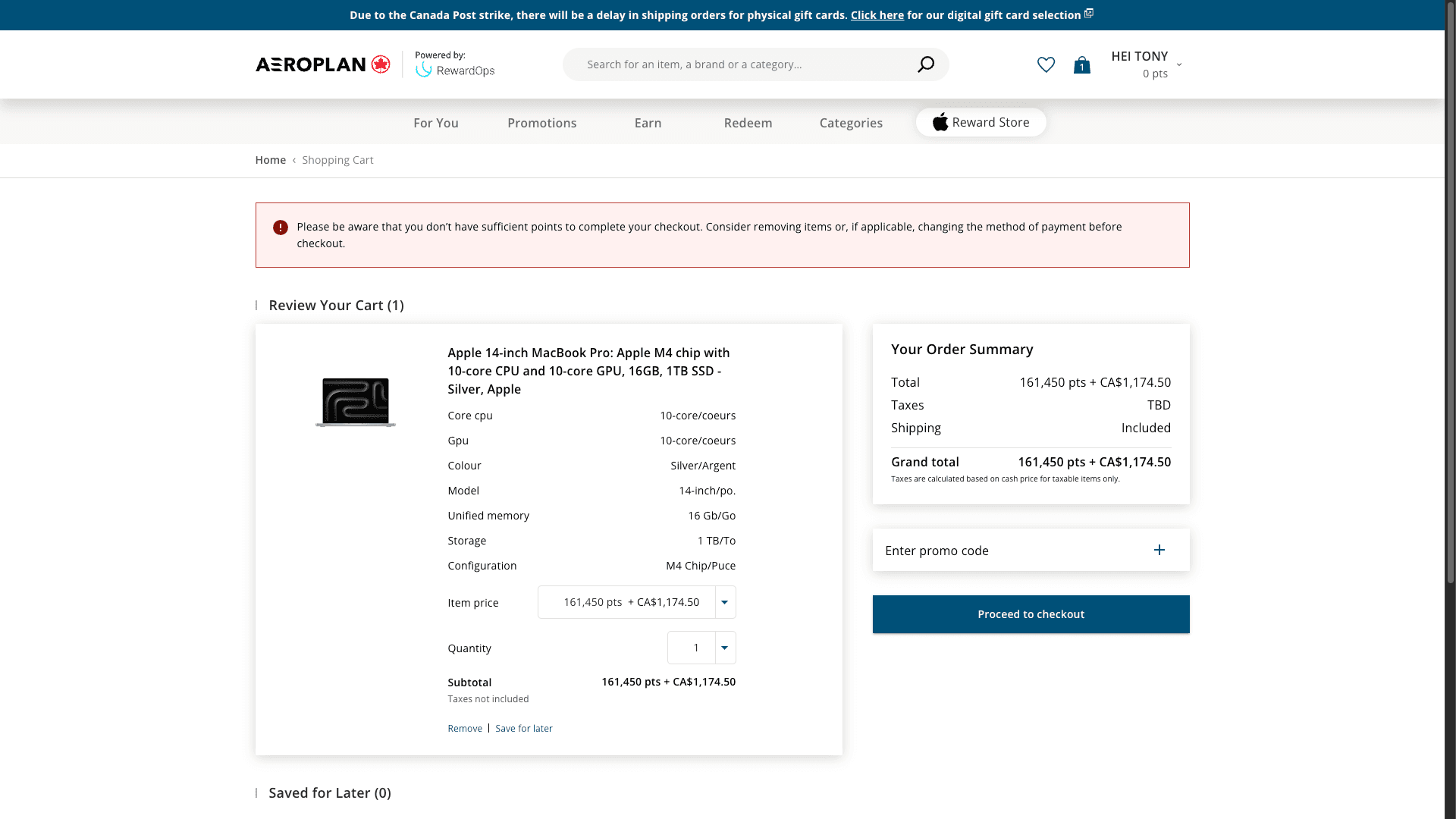 Aeroplan eStore — AODA Accessibility Compliance