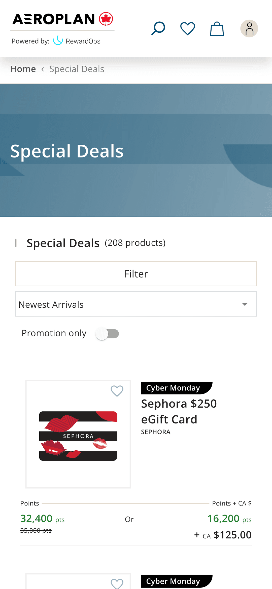 Aeroplan eStore — Mobile Deals
