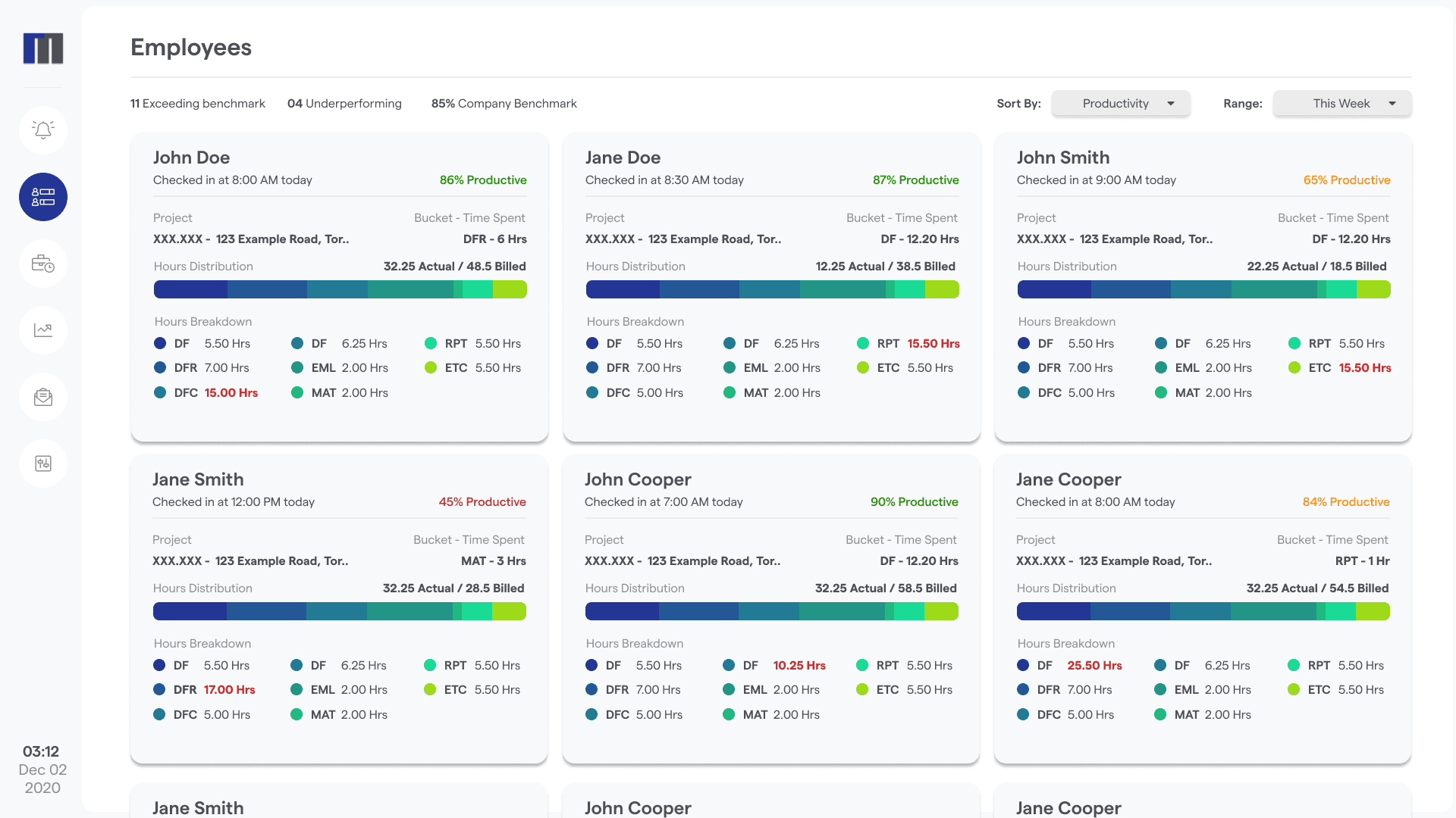 RocMar Employee Dashboard — Interface Design