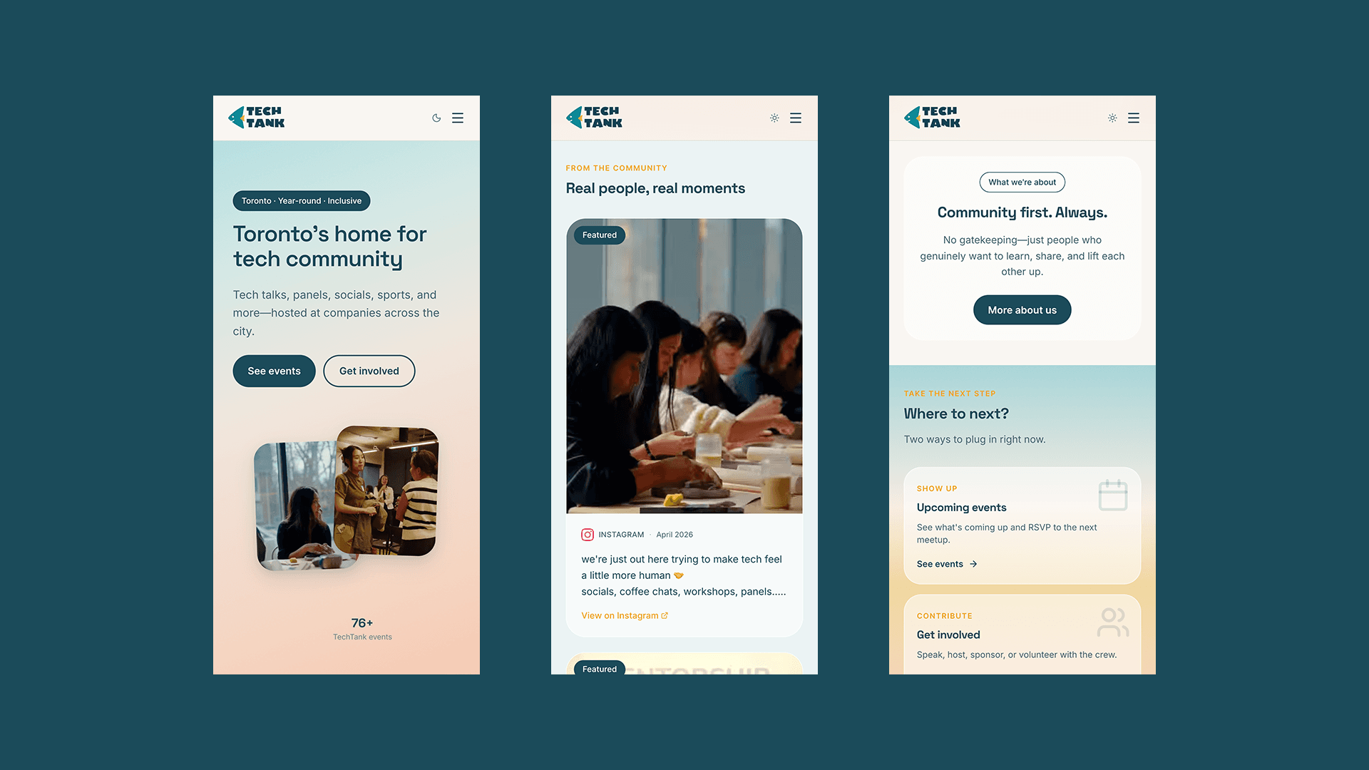 TechTank Toronto — Website Redesign (Mobile)