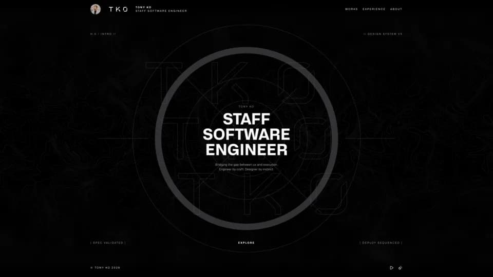 tko.dev — Cinematic Portfolio Homepage