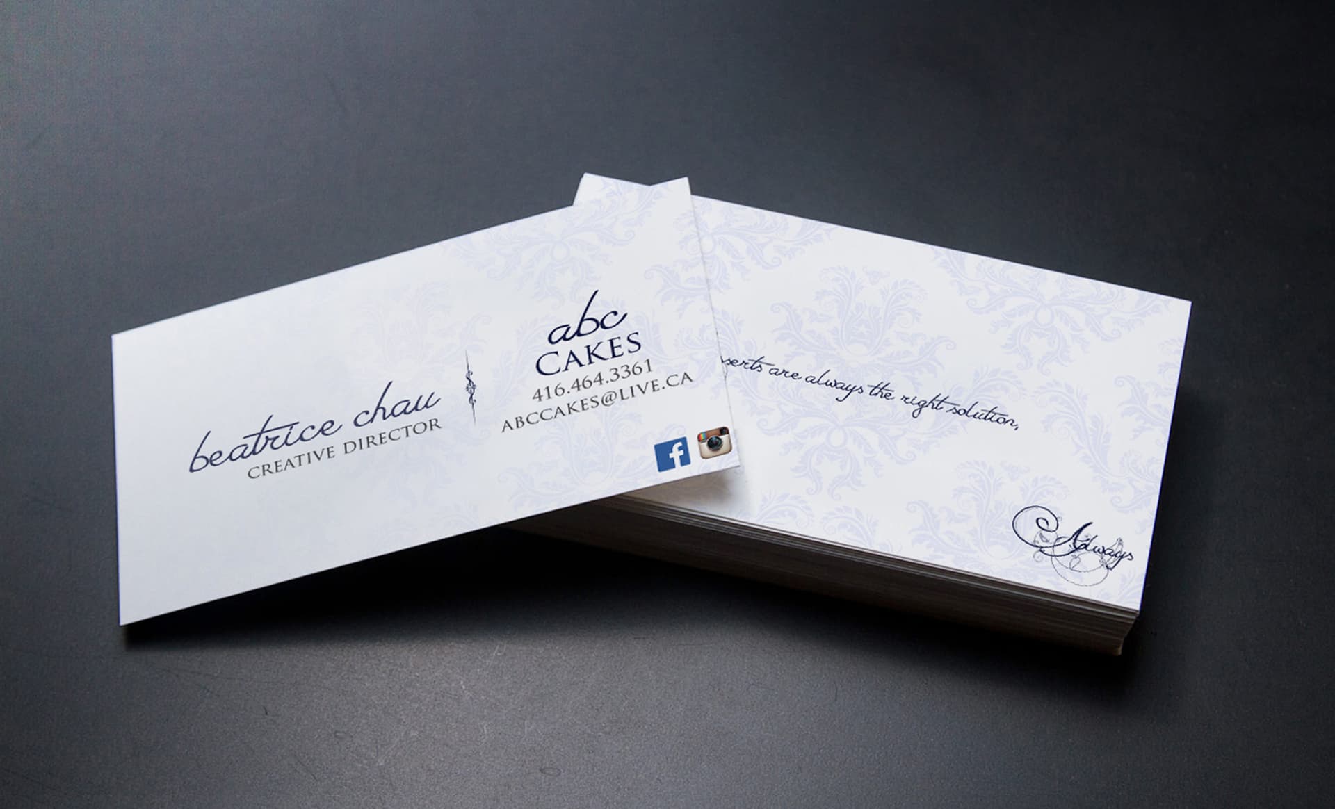 Web 1.0 Era — ABC Cakes Business Cards