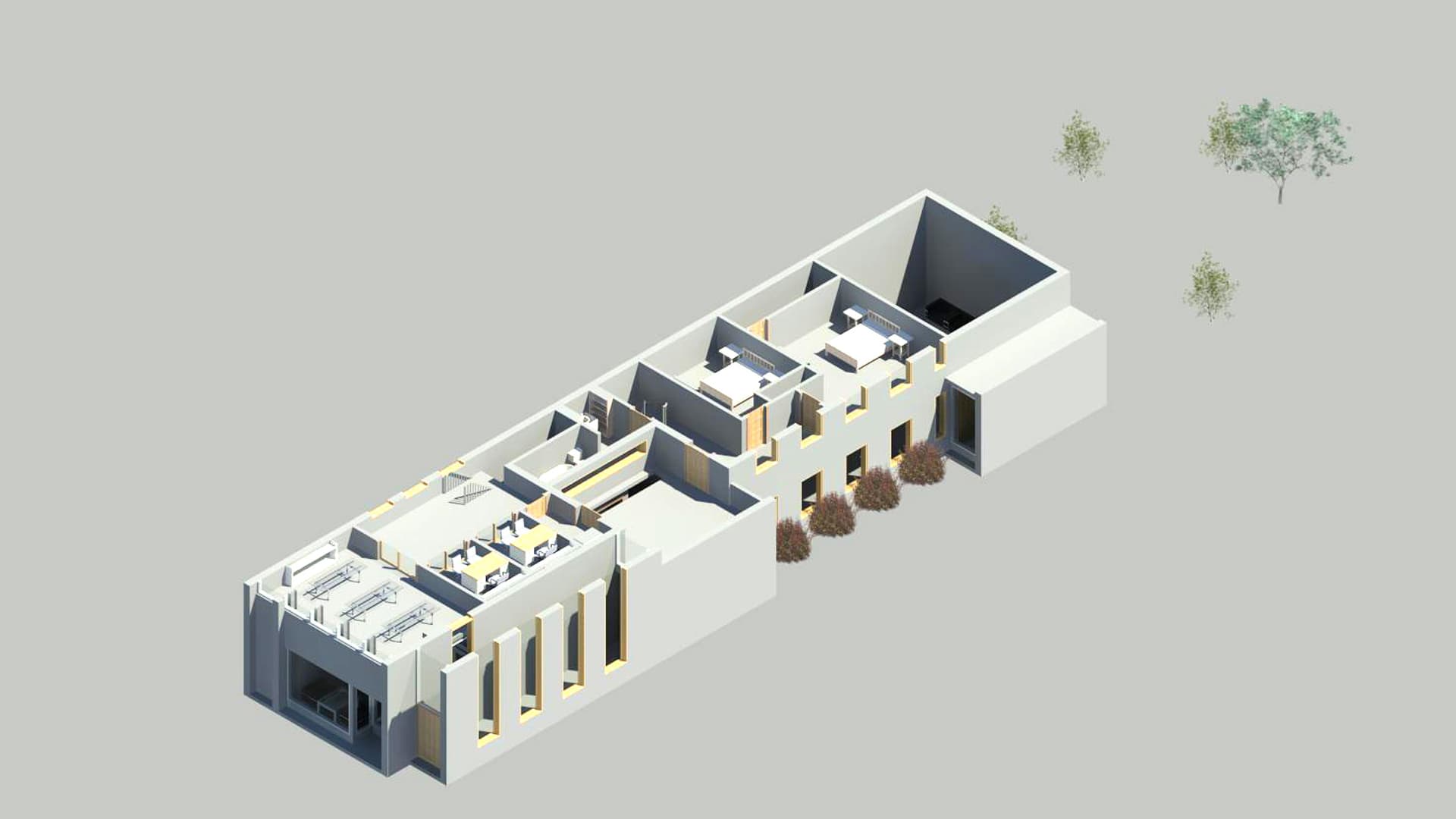 Interior & Architecture Design — 1800's Queen St. Modernization Cutaway