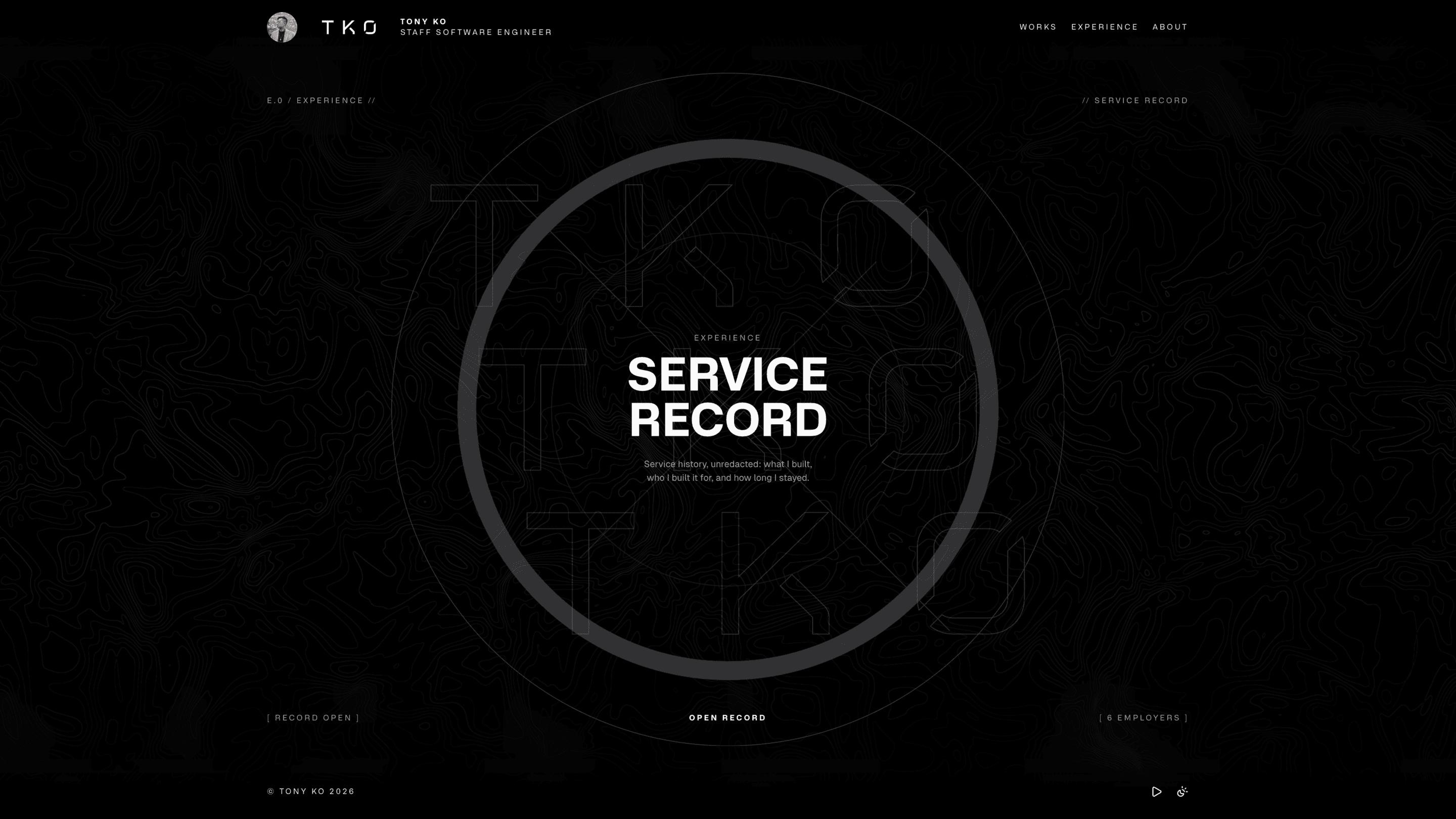 tko.dev — Experience Service Record