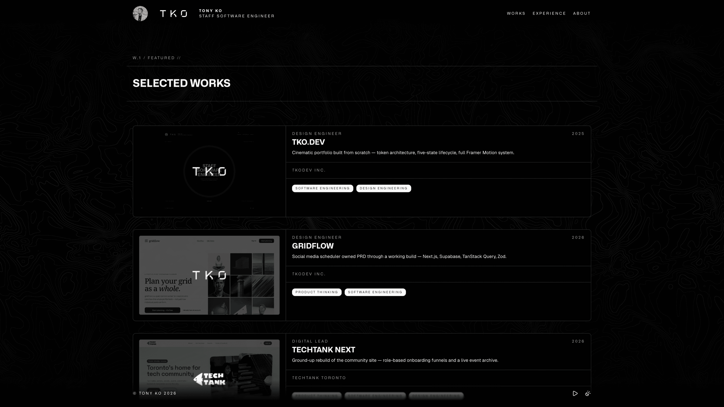 tko.dev — Selected Works